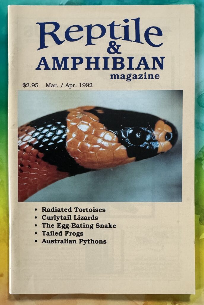 Reptile & Amphibian Magazine RD3, Box 3709, Pottsville, PA 17901 Editor: Norman Frank, DVM Asst. Editor: Erica Hess