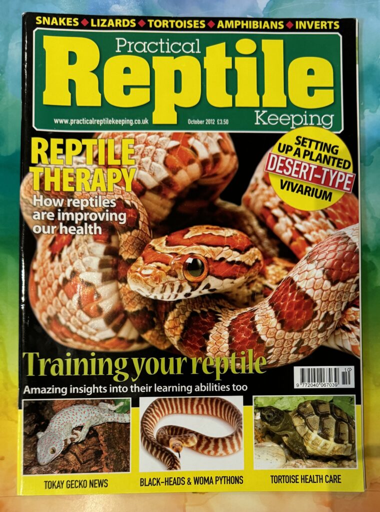 Practical Reptile Keeping, Kelsey Publishing Group Cudham Tithe Barn, Berry's Hill, Cudham, Kent TN163AG. Editor: David Alderton, Distribution: Marketforce, Printed: William Gibbons & Sons Ltd., Willenhall W Midlands.