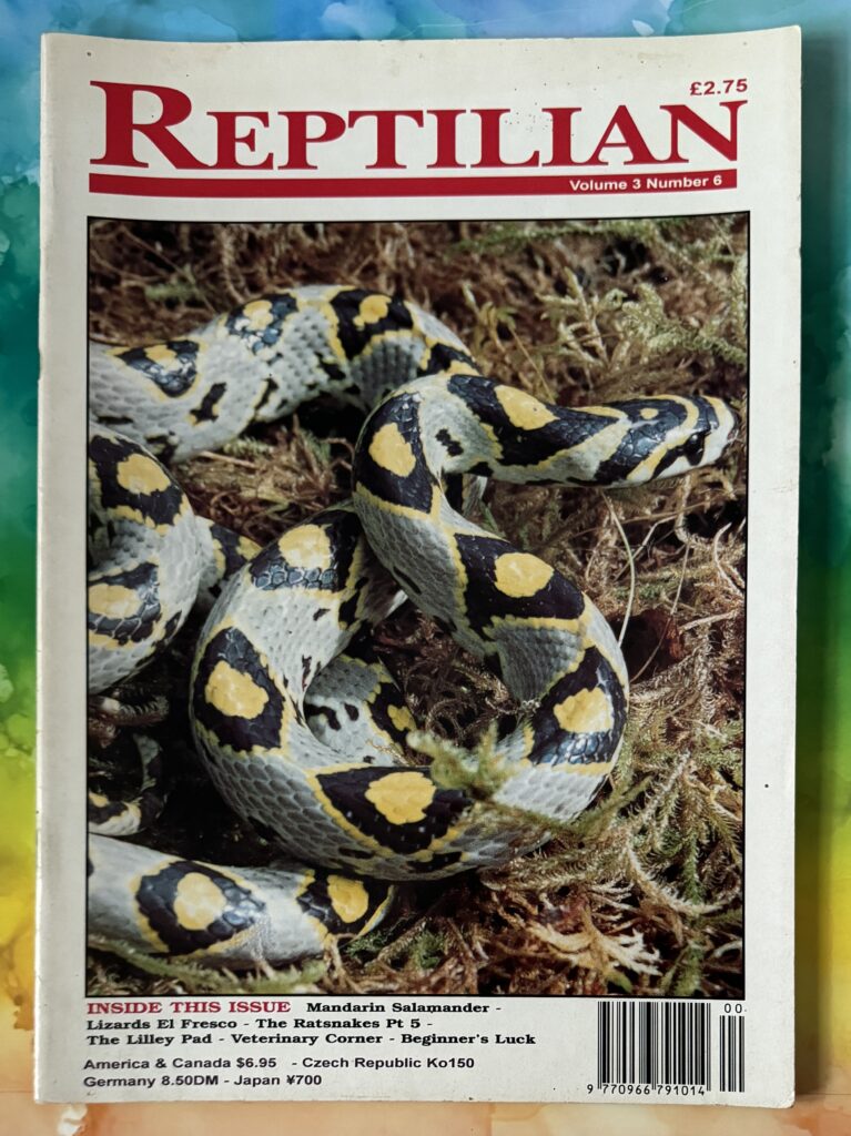 The Reptilian Magazine Mantella Publishing 22 Firs Close, Hazlemere, High Wycombe, Bucks HP15 7TF Printed by: The Magazine Pinting [Printing] Company Limited Distributor: Serpent's Tale, Natural History Books & Supplies, 464 Second Street, Excelsior, Mn 55331 Editor: Tom Burgess Asst. Editor: Jan Burgess